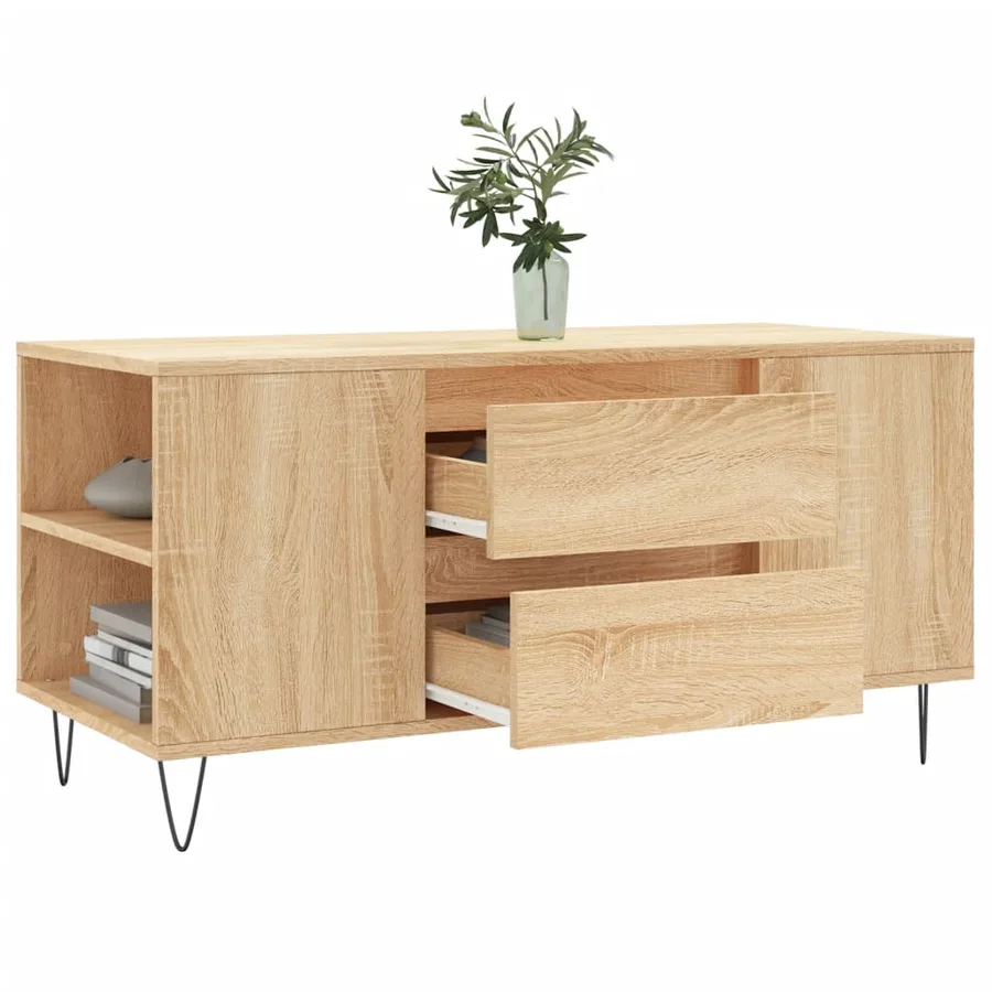 Table basse chêne sonoma 102x44,5x50 cm bois d'ingénierie - 4