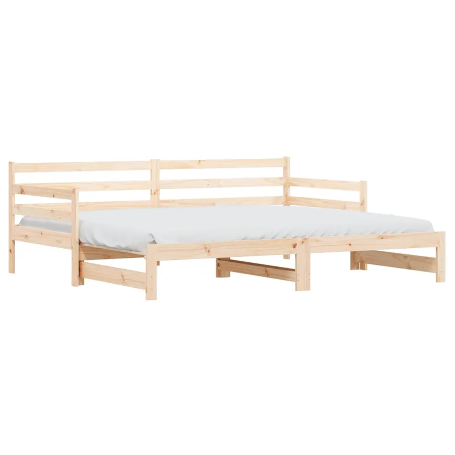 Lit de jour et lit gigogne sans matelas 90x200 cm bois massif - 2