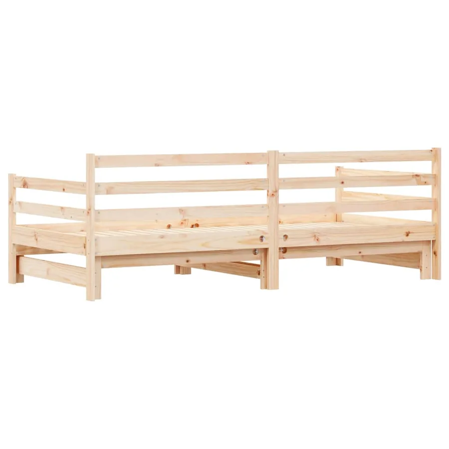 Lit de jour et lit gigogne sans matelas 90x200 cm bois massif - 7