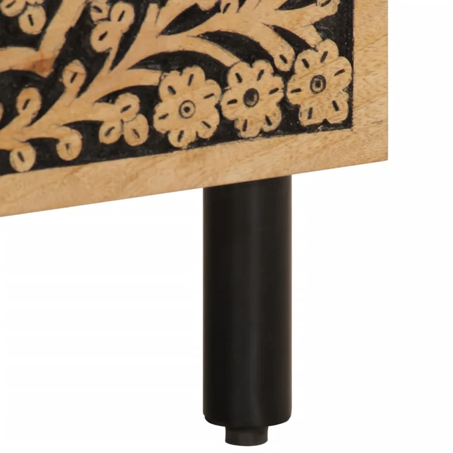Table de chevet 40x33x46 cm Bois de manguier solide - 11