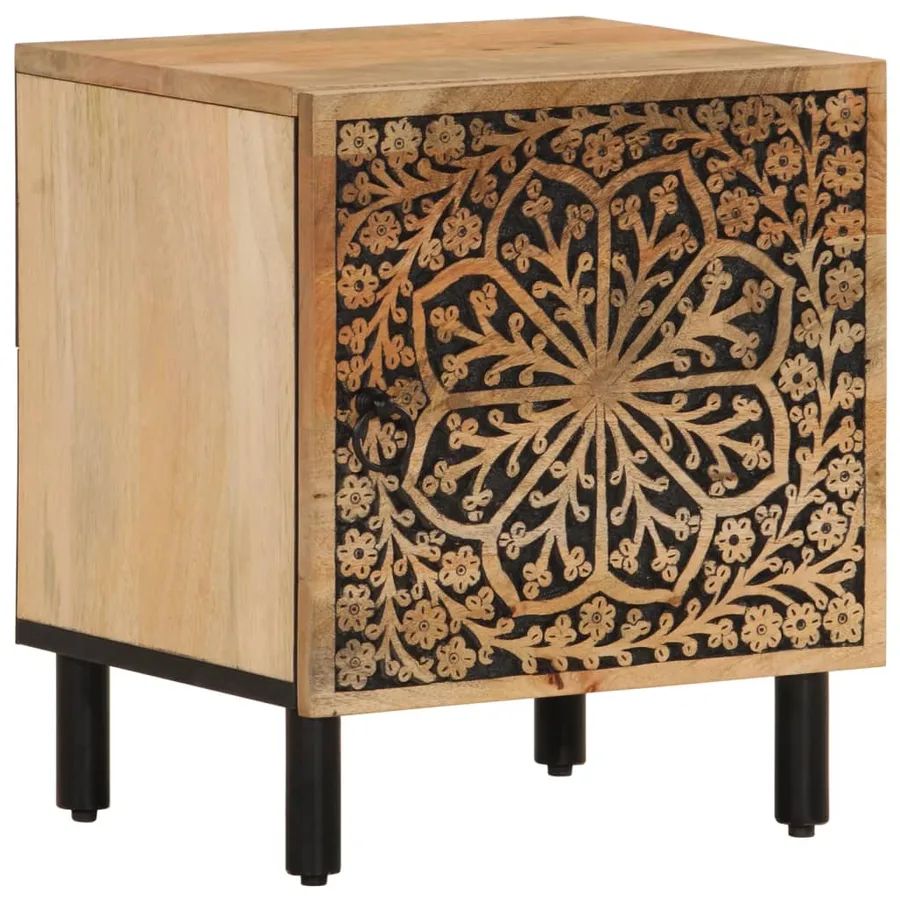 Table de chevet 40x33x46 cm Bois de manguier solide - 2