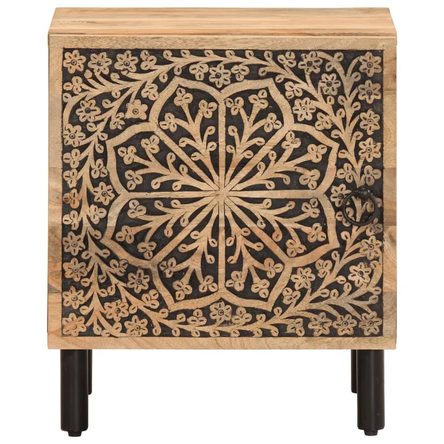 Table de chevet 40x33x46 cm Bois de manguier solide - 5