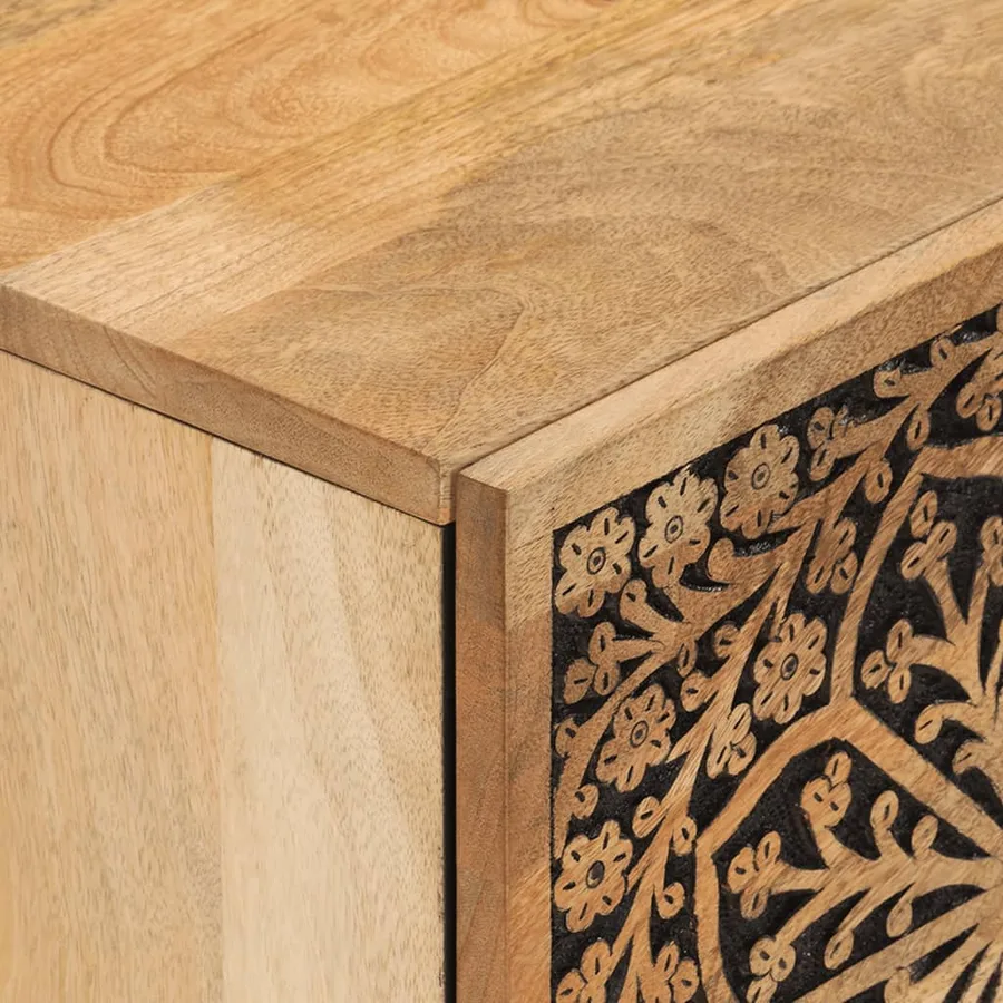 Table de chevet 40x33x46 cm Bois de manguier solide - 9