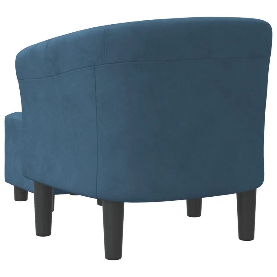 Chaise cabriolet avec repose-pied bleu foncé velours - 5