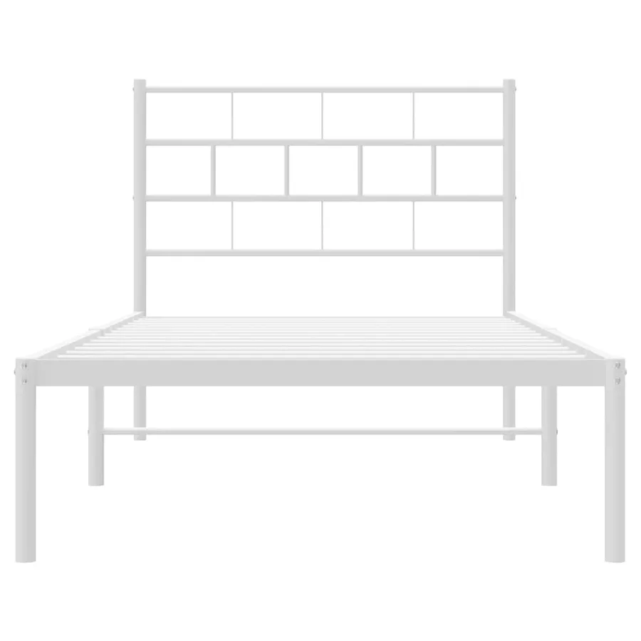 Cadre de lit métal sans matelas avec tête de lit blanc 80x200cm - 5