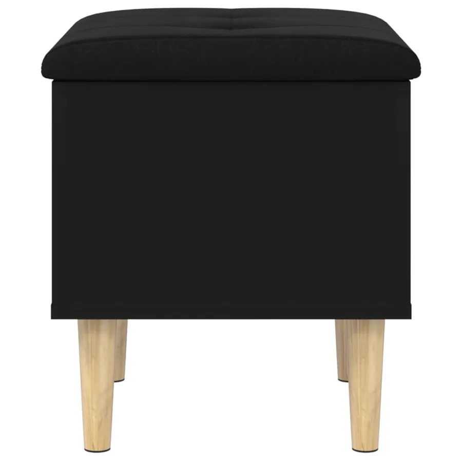 Banc de rangement noir 42x42x46 cm bois d'ingénierie - 6