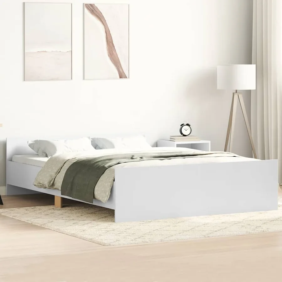 Cadre de lit sans matelas blanc 140x200 cm