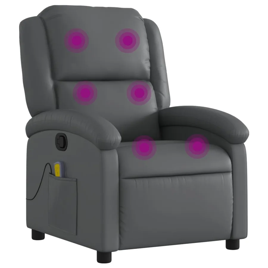 Fauteuil de massage inclinable Gris Similicuir - 2