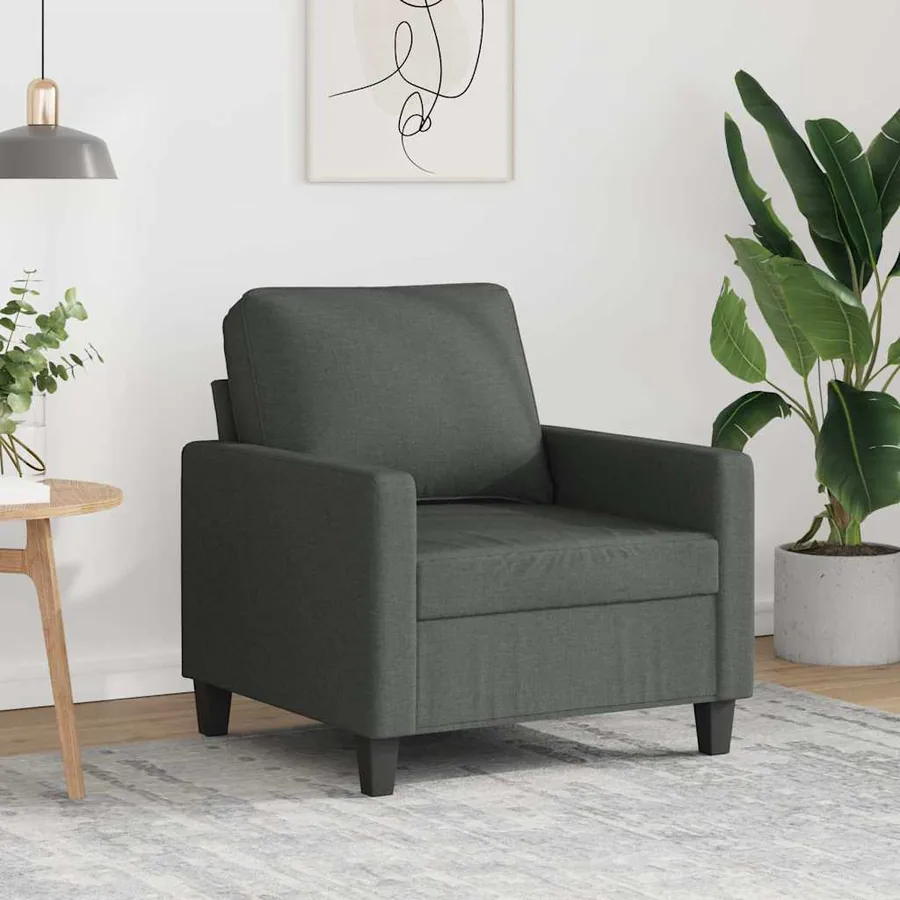 Fauteuil Gris foncé 60 cm Tissu