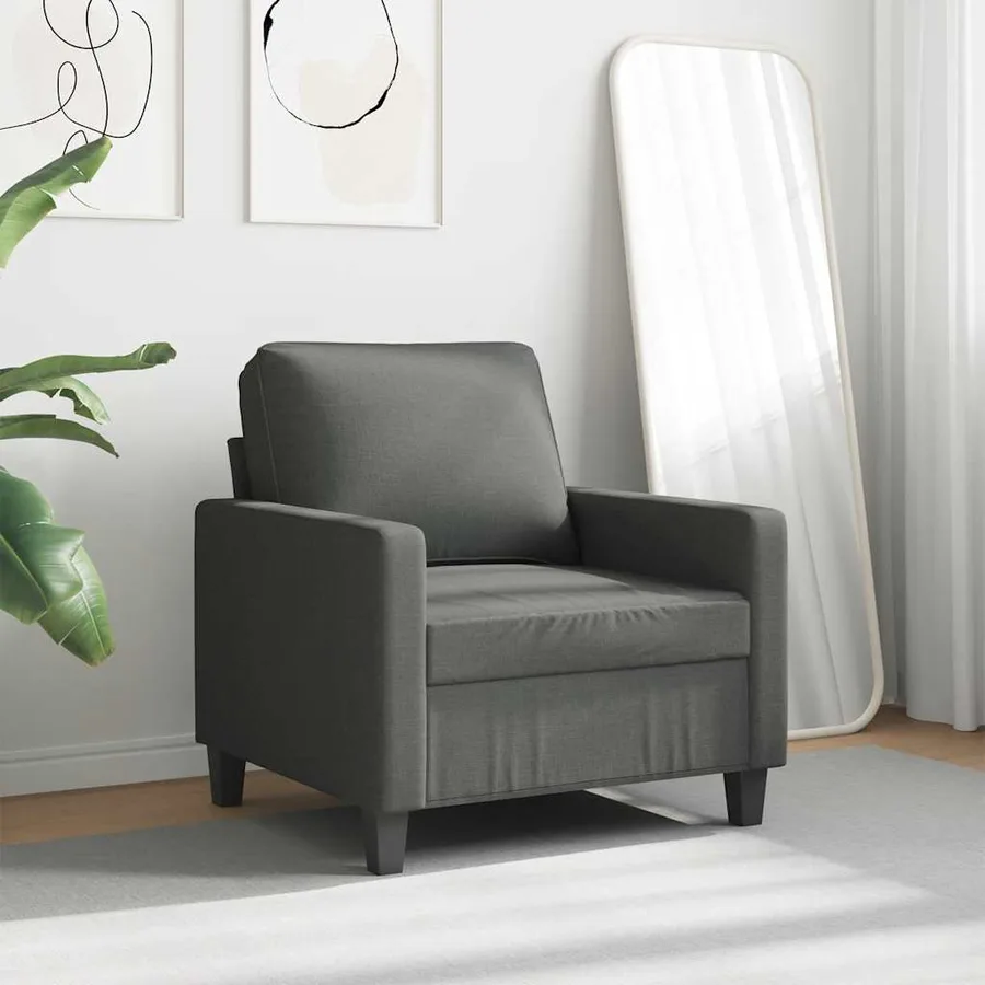 Fauteuil Gris foncé 60 cm Tissu - 3