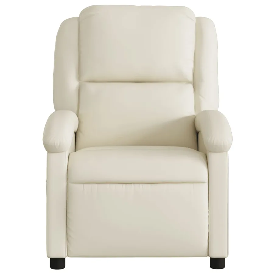 Fauteuil inclinable crème similicuir - 6