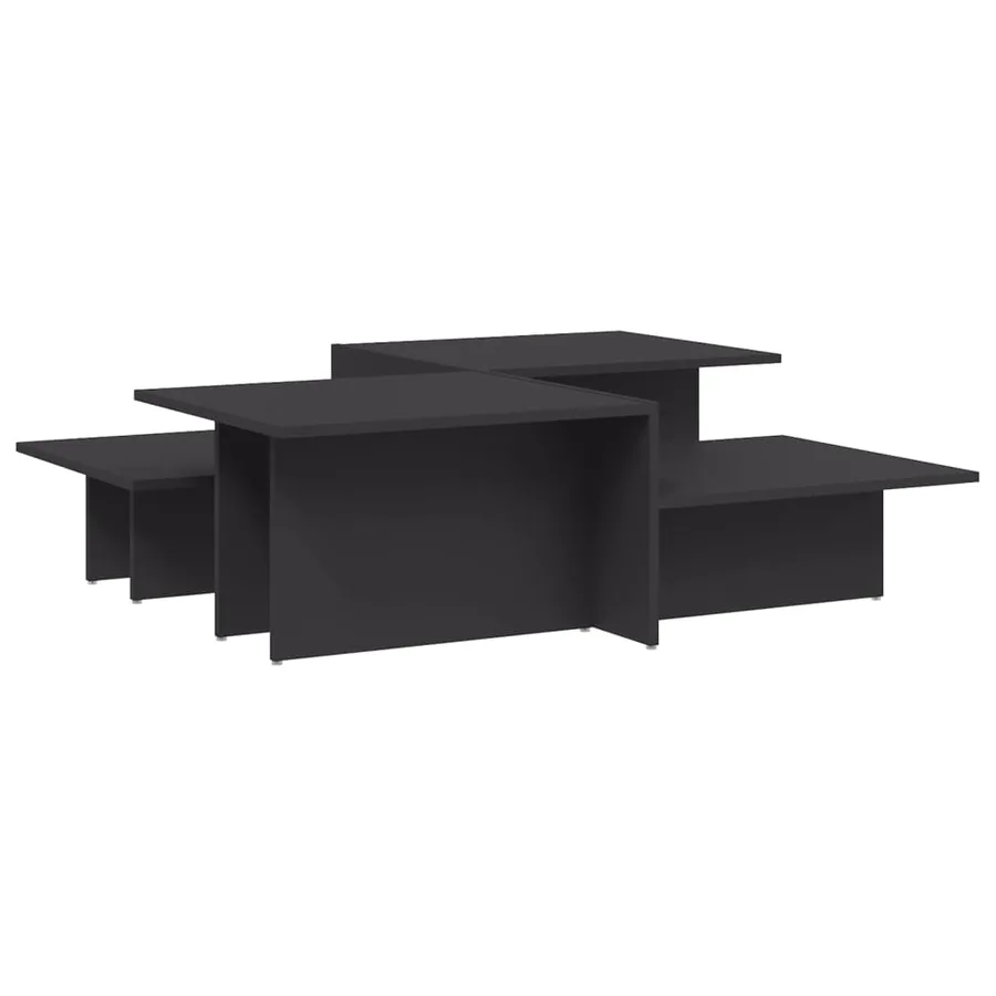 Tables basses 2 pcs gris bois d'ingénierie - 2