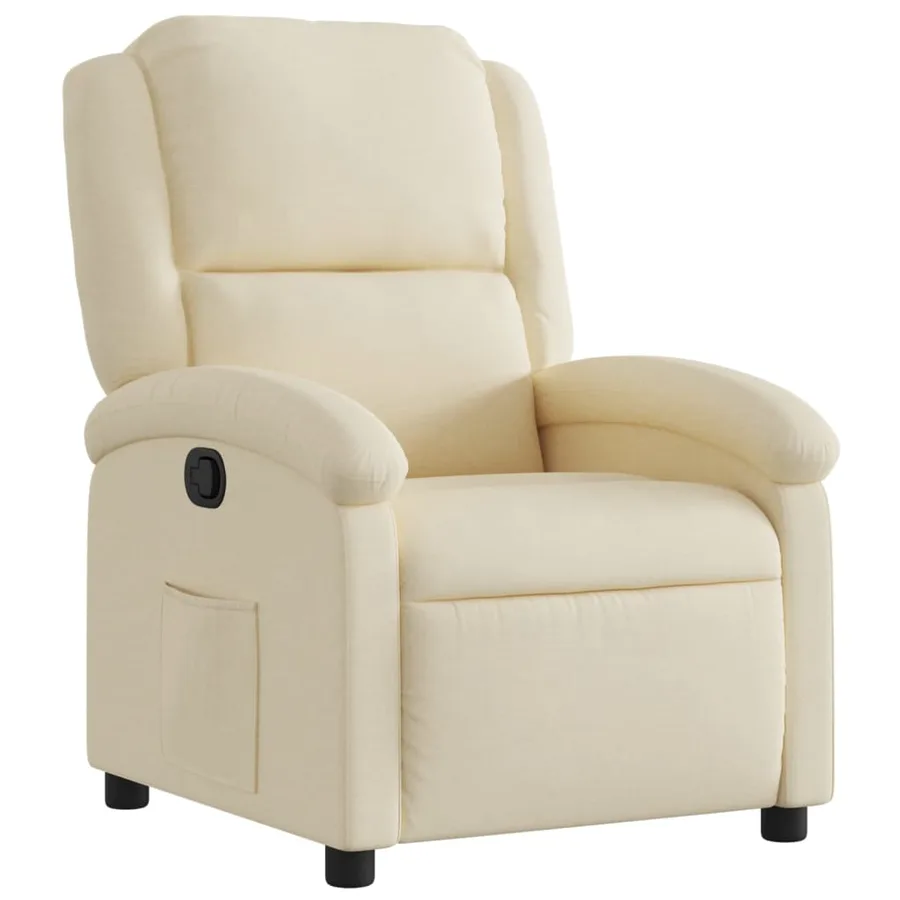 Fauteuil inclinable crème tissu - 2