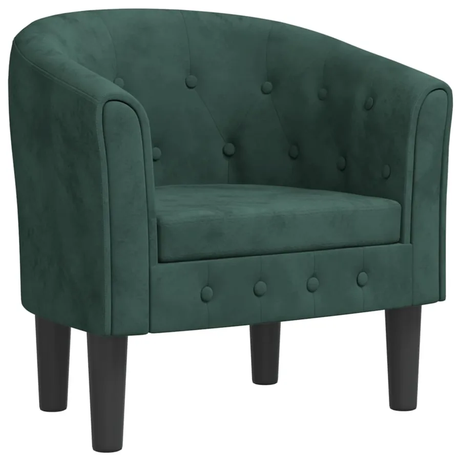 Chaise cabriolet de massage vert foncé velours - 2