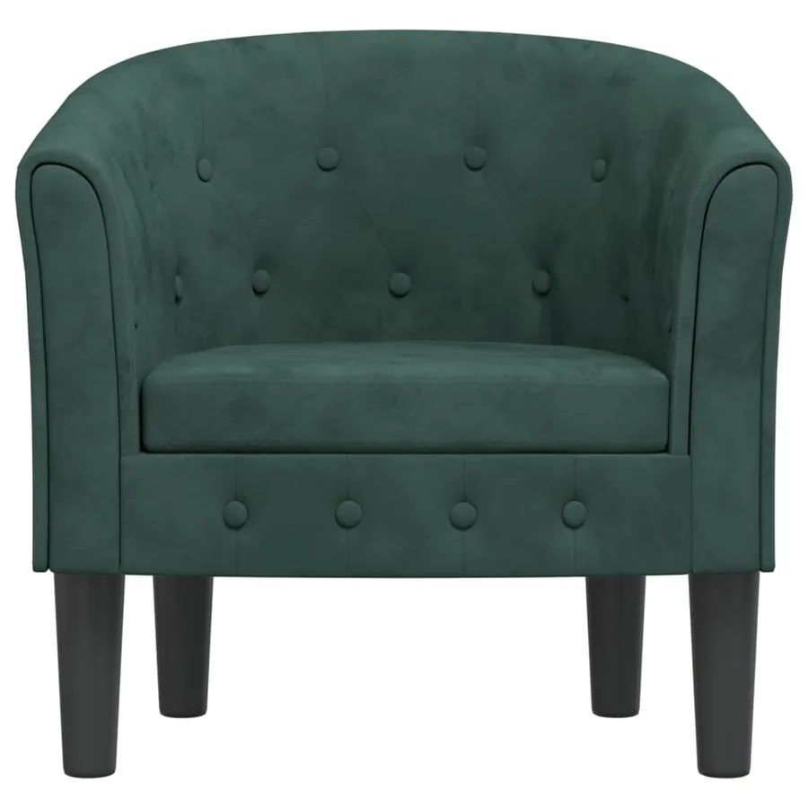 Chaise cabriolet de massage vert foncé velours - 3