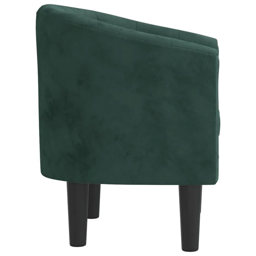 Chaise cabriolet de massage vert foncé velours - 4