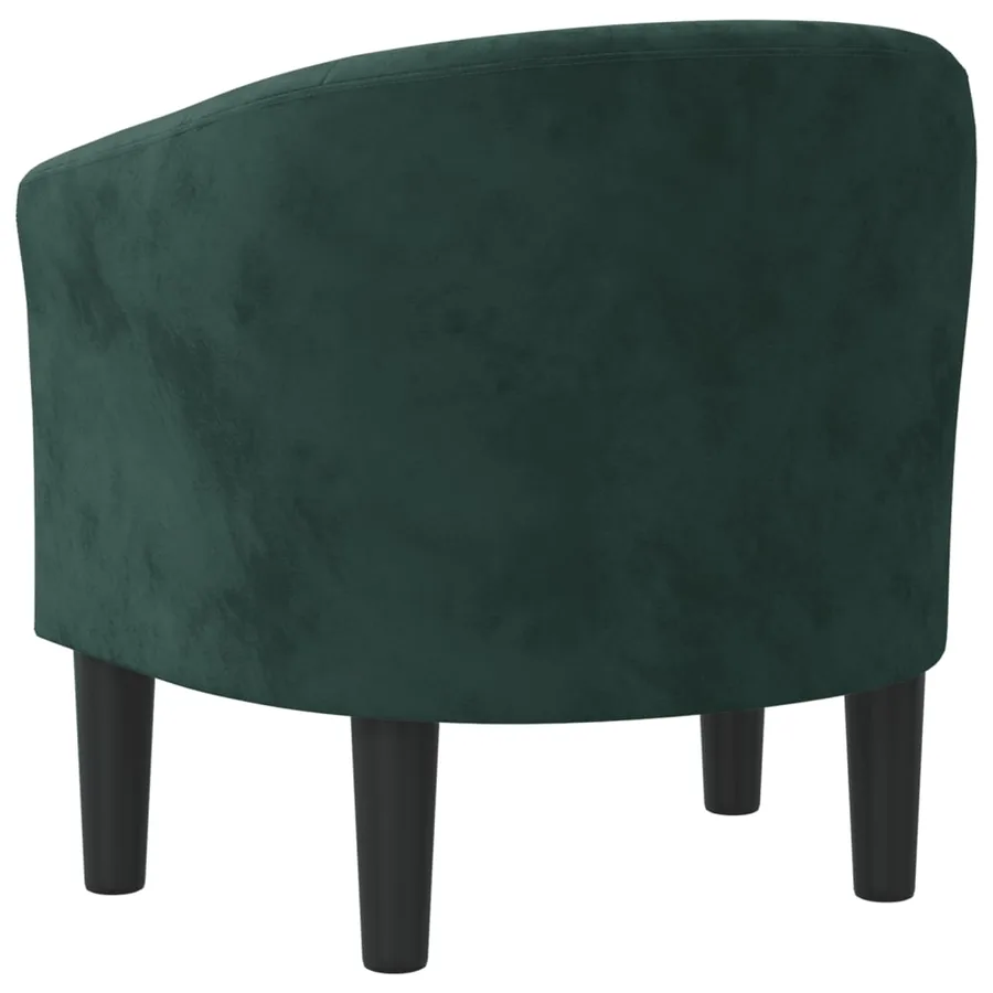Chaise cabriolet de massage vert foncé velours - 5