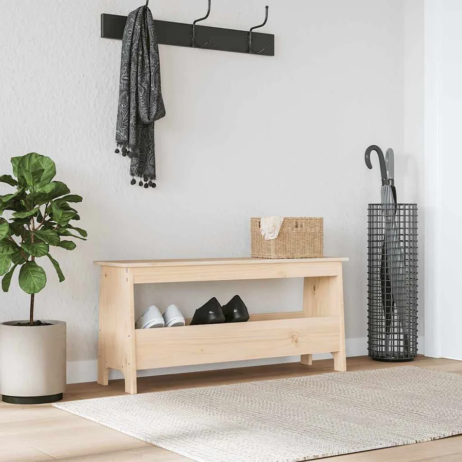 Banc d'entrée 100x28x45 cm Bois massif Pin