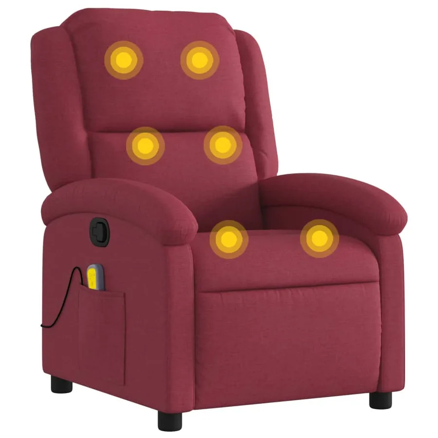 Fauteuil de massage inclinable Rouge bordeaux Tissu - 2