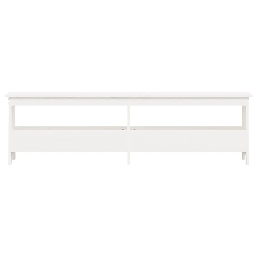Banc d'entrée blanc 160x28x45 cm bois de pin massif - 4