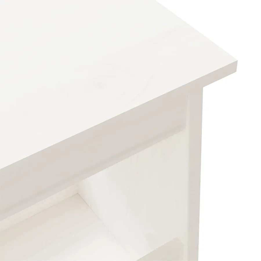 Banc d'entrée blanc 160x28x45 cm bois de pin massif - 6