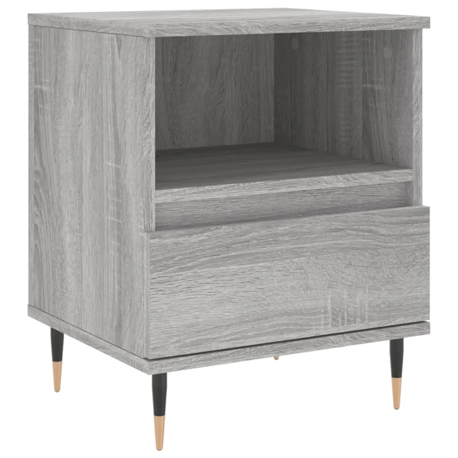Table de chevet sonoma gris 40x35x50 cm bois d’ingénierie - 2