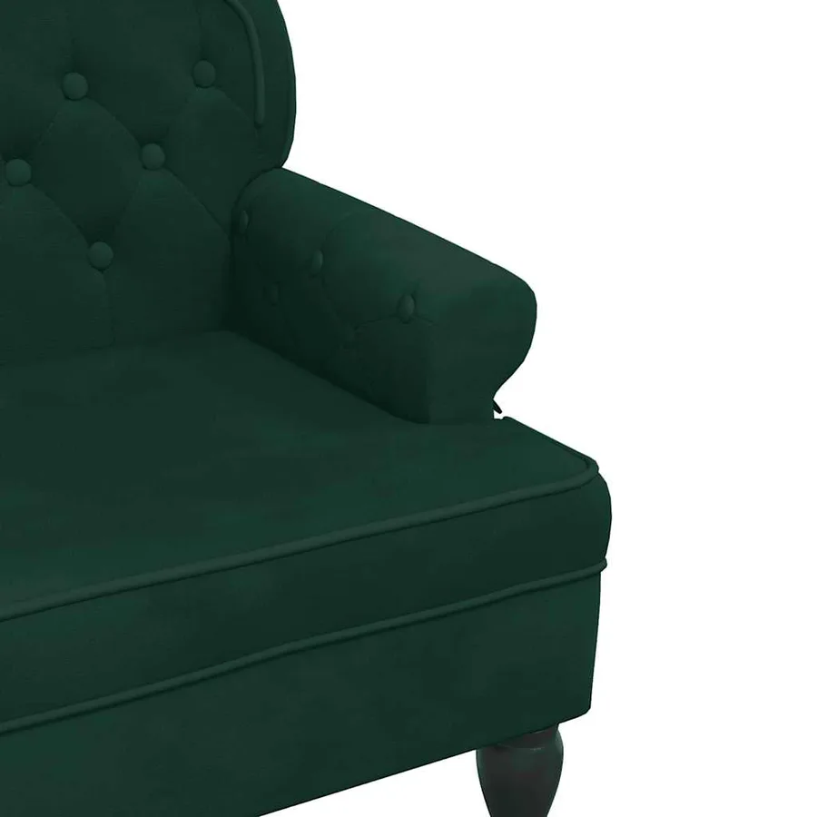 Banc avec dossier vert foncé 119,5x64,5x75 cm velours - 7