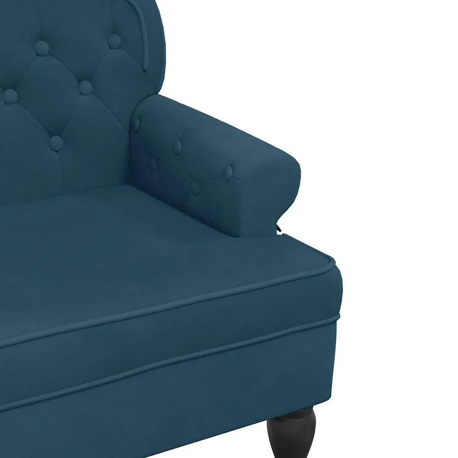 Banc avec dossier bleu 119,5x64,5x75 cm velours - 6