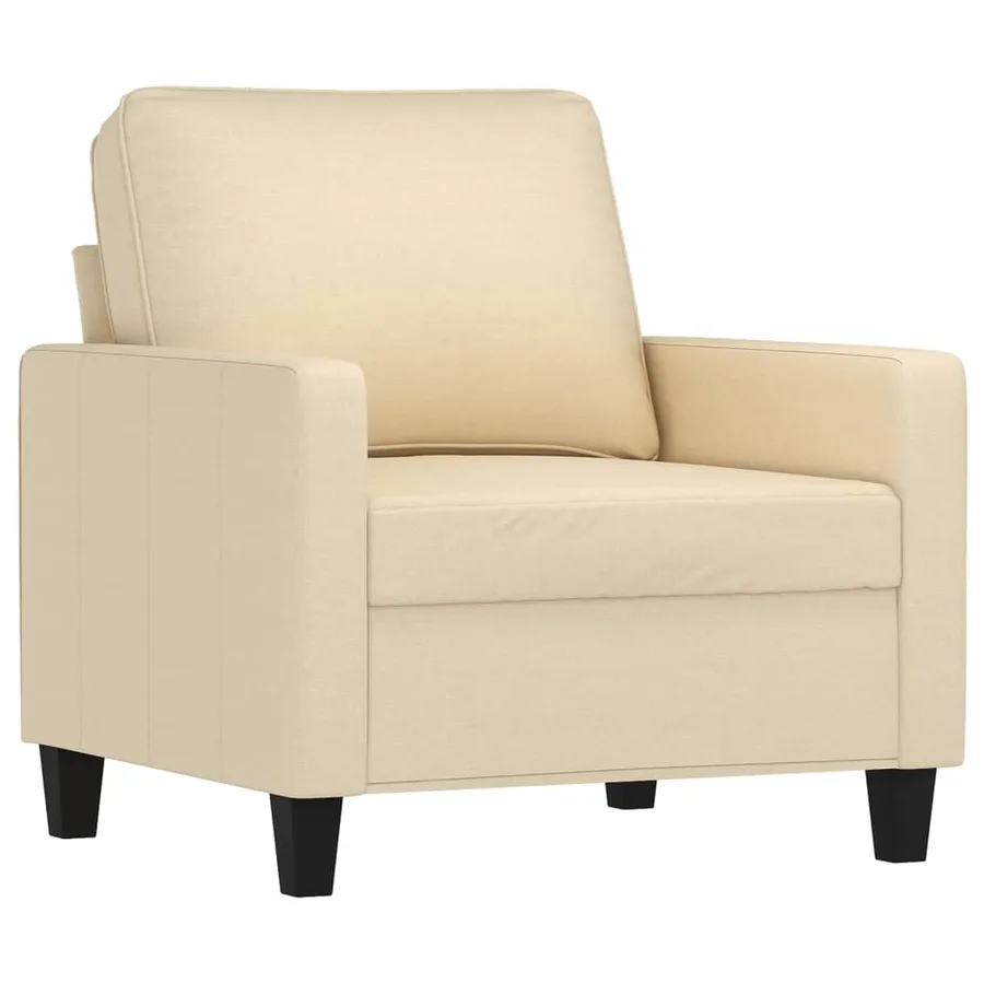 Fauteuil avec repose-pied Crème 60 cm Tissu - 4