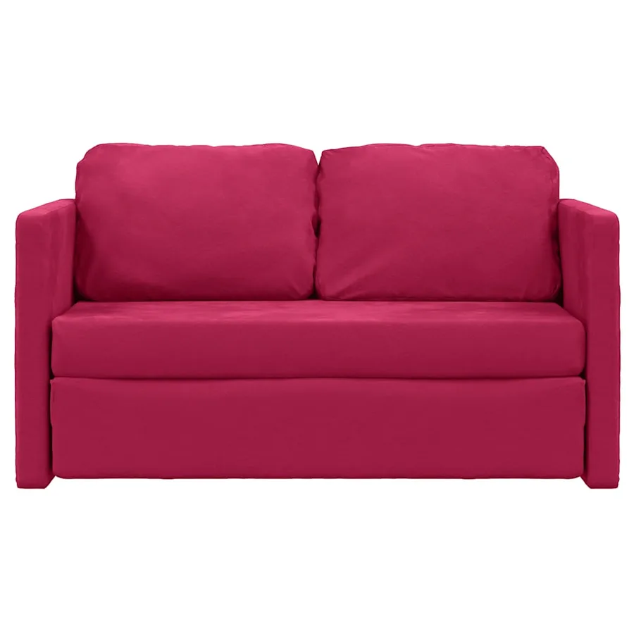 Canapé-lit 2 en 1 rouge bordeaux 122x204x55 cm velours - 5