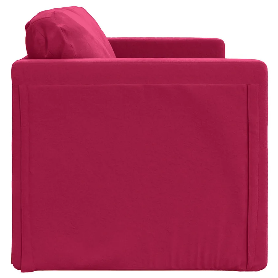 Canapé-lit 2 en 1 rouge bordeaux 122x204x55 cm velours - 6