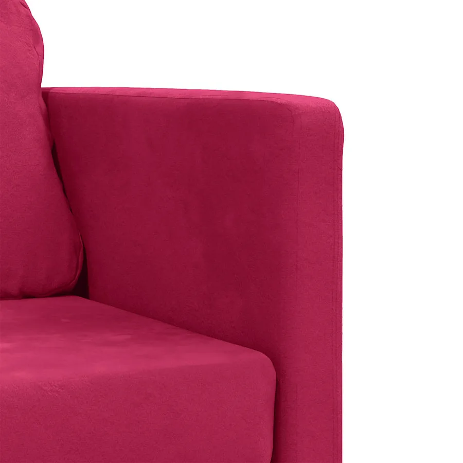Canapé-lit 2 en 1 rouge bordeaux 122x204x55 cm velours - 9