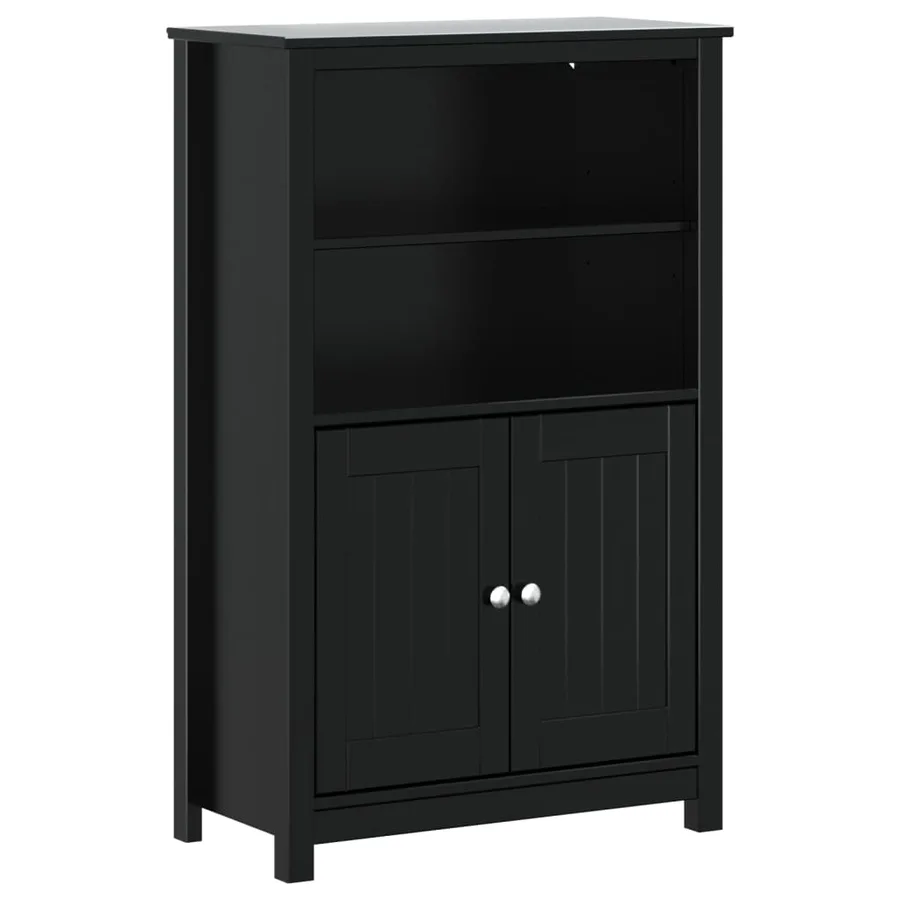 Armoire de salle de bain BERG noir 69,5x34x110 cm pin massif - 2