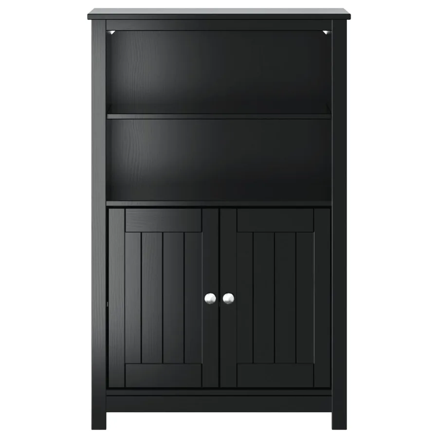 Armoire de salle de bain BERG noir 69,5x34x110 cm pin massif - 3