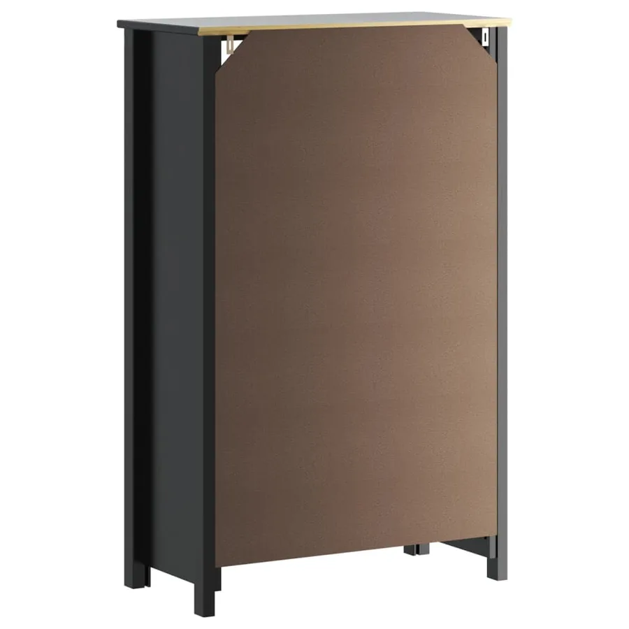 Armoire de salle de bain BERG noir 69,5x34x110 cm pin massif - 6