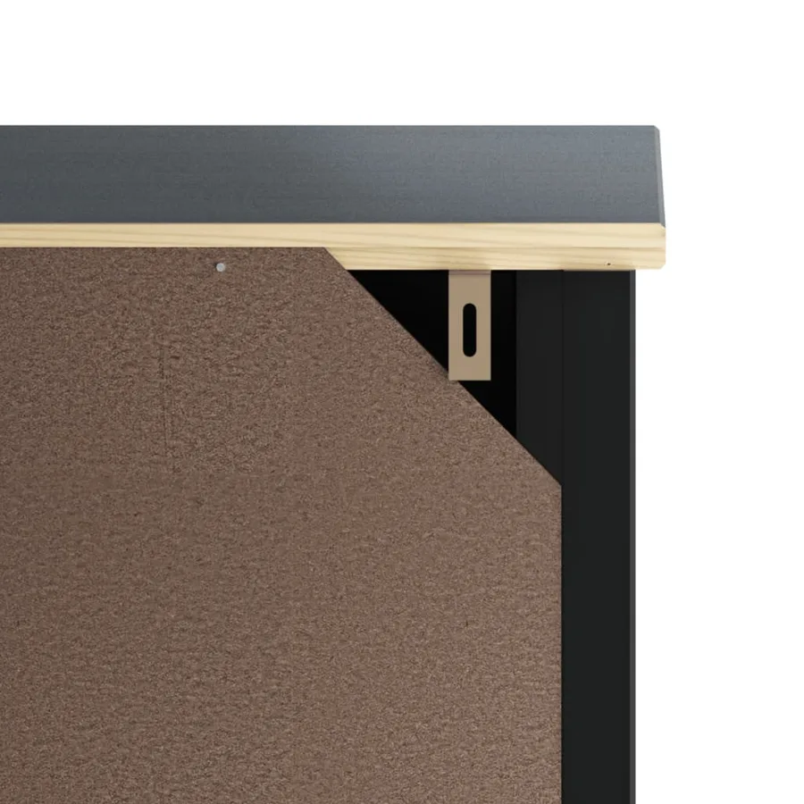 Armoire de salle de bain BERG noir 69,5x34x110 cm pin massif - 7
