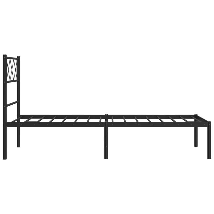 Cadre de lit métal sans matelas avec tête de lit noir 80x200 cm - 6