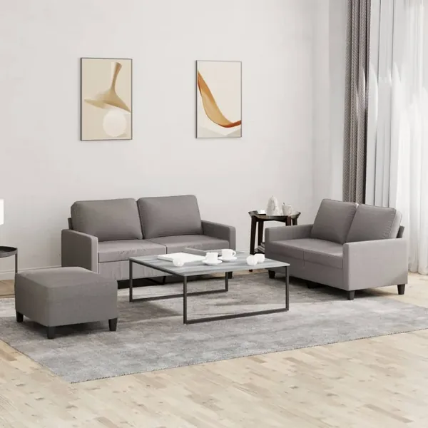 Ensemble de canapés 3 pcs avec coussins Taupe Tissu