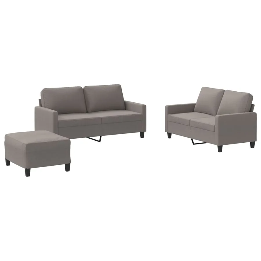 Ensemble de canapés 3 pcs avec coussins Taupe Tissu - 2