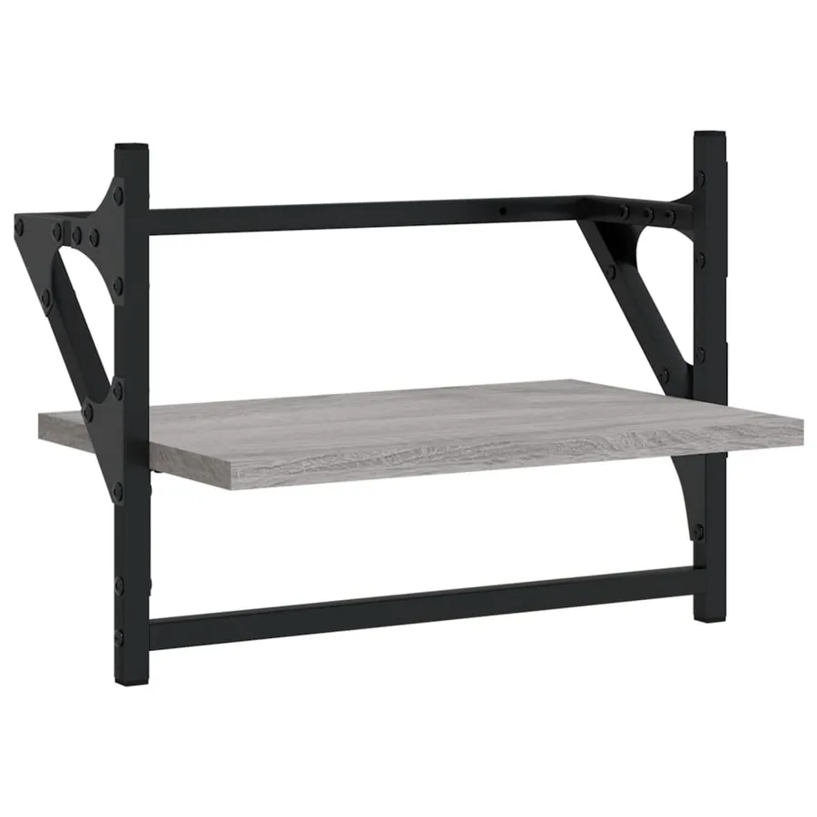 Étagères murales avec barres 2 pcs sonoma gris 40x25x30 cm - 4