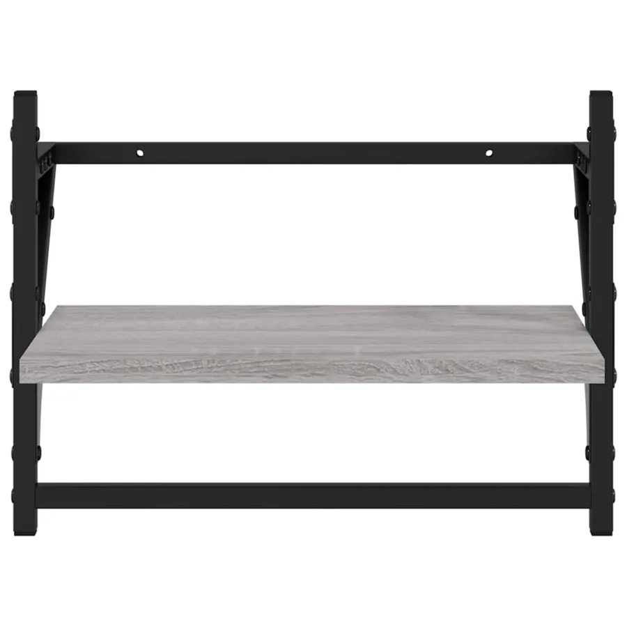 Étagères murales avec barres 2 pcs sonoma gris 40x25x30 cm - 5