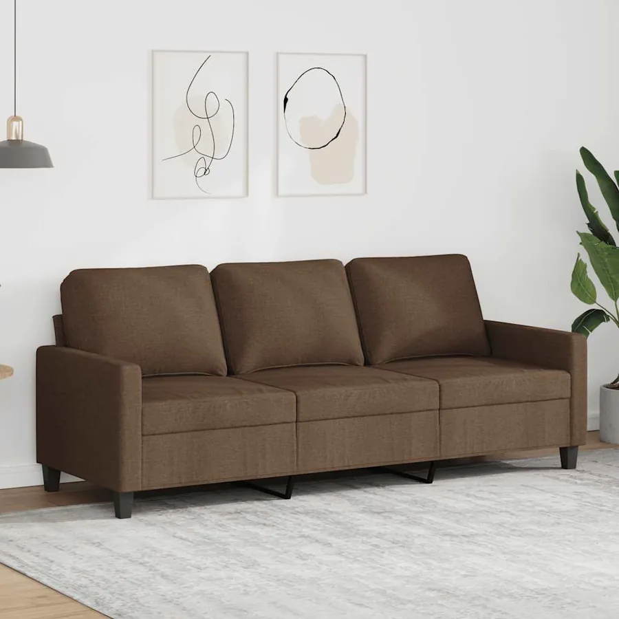 Canapé à 3 places Marron 180 cm Tissu