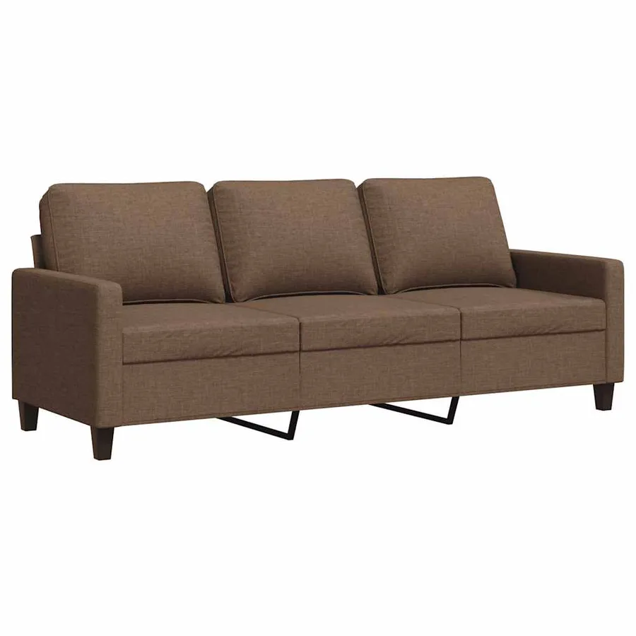 Canapé à 3 places Marron 180 cm Tissu - 2