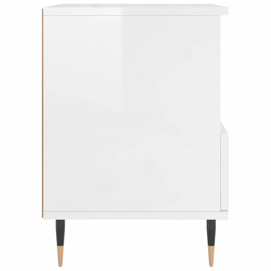 Tables de chevet 2 pcs blanc brillant 40x35x50 cm - 8