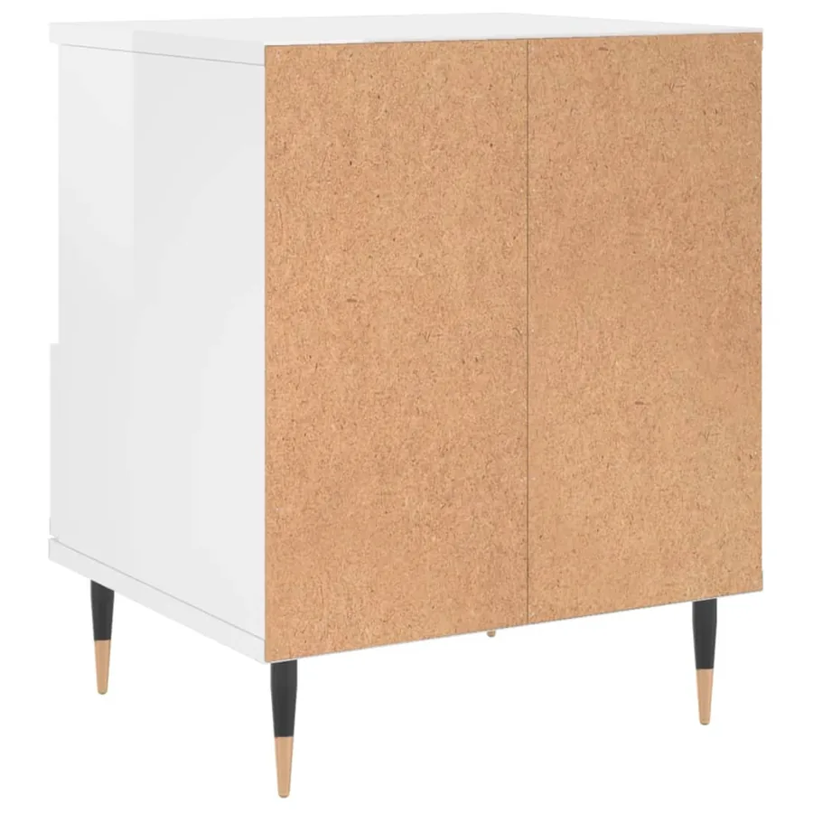 Tables de chevet 2 pcs blanc brillant 40x35x50 cm - 9