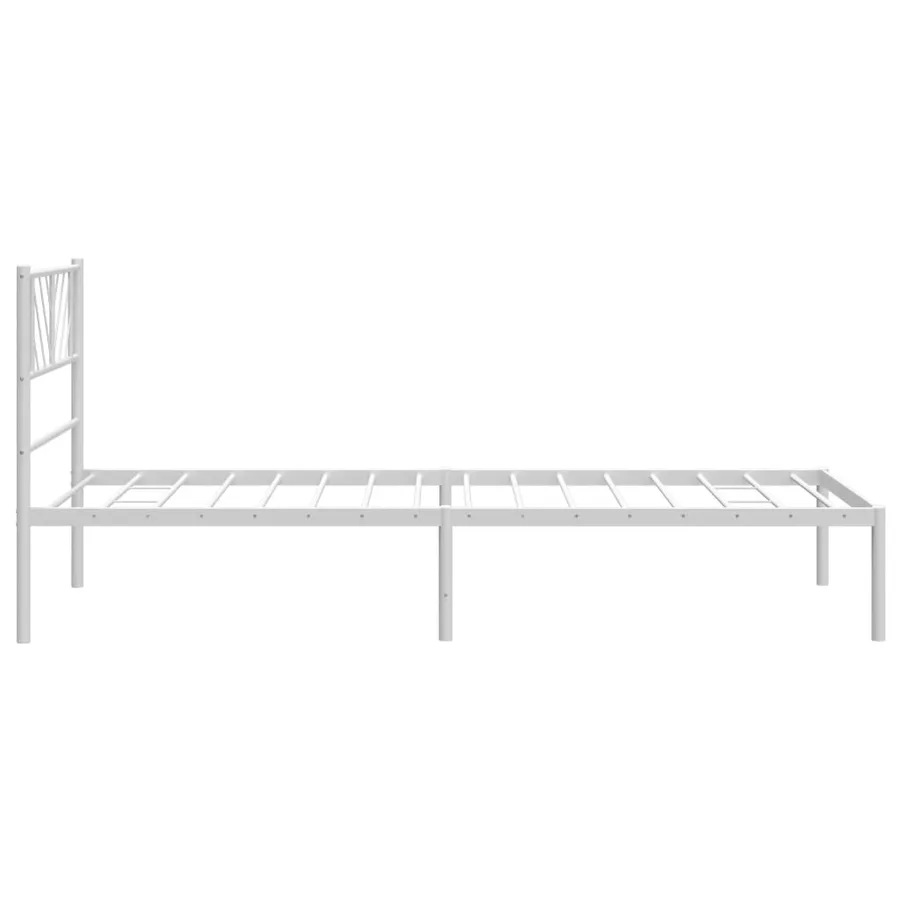 Cadre de lit métal sans matelas avec tête de lit blanc 90x190cm - 6