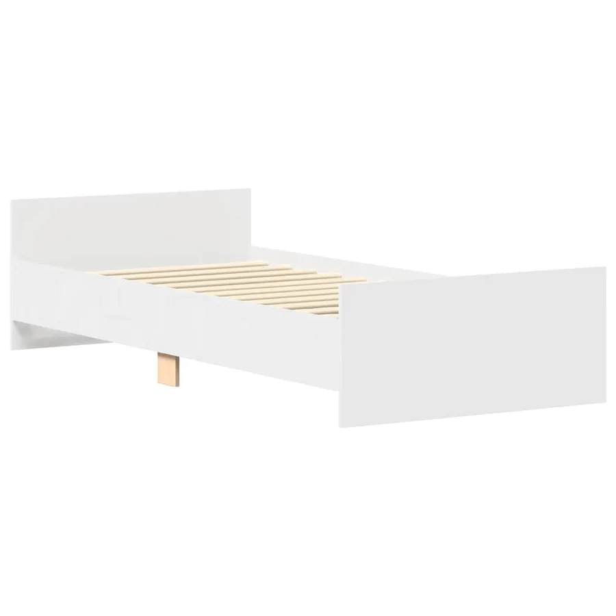 Cadre de lit sans matelas blanc 90x200 cm bois d'ingénierie - 10