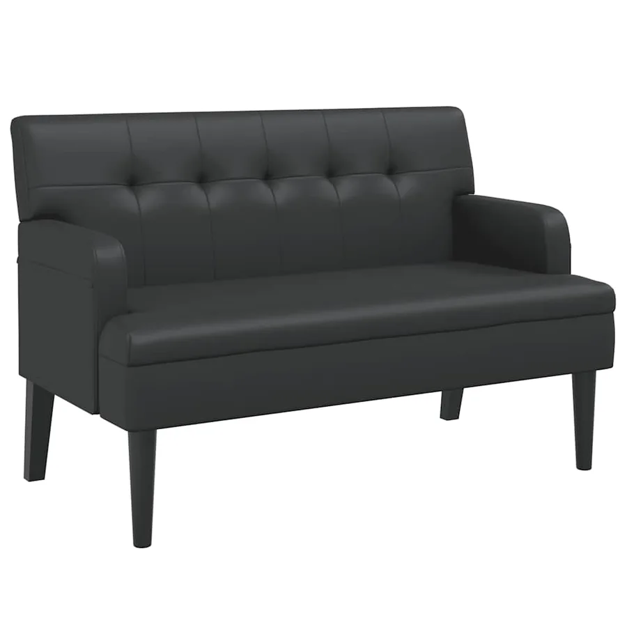 Banc avec dossier Noir 112x65,5x75 cm Similicuir - 2