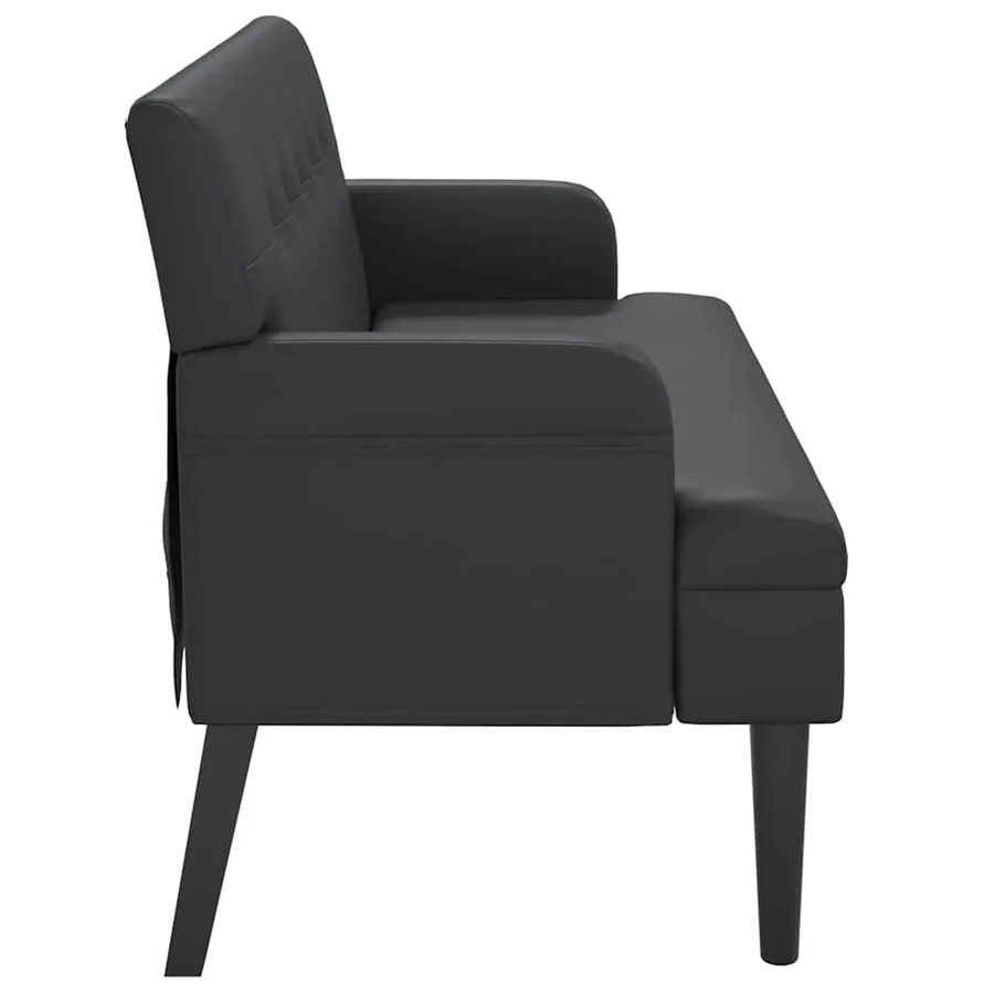 Banc avec dossier Noir 112x65,5x75 cm Similicuir - 5