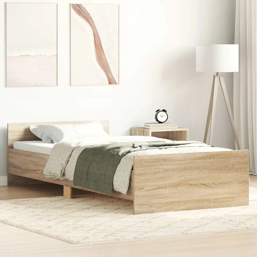 Cadre de lit sans matelas chêne sonoma 90x200 cm